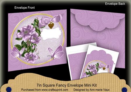 Lilac Wild Rose Circle 7x7inch Easy Envelope Mini Kit