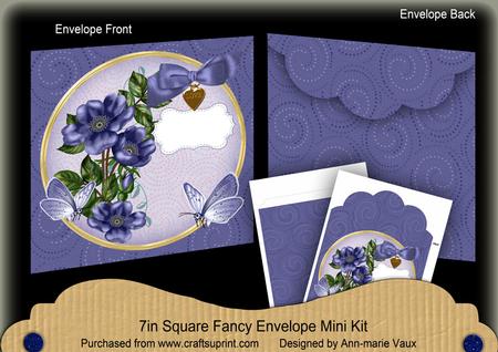 Dark Blue Wild Rose Circle 7x7inch Easy Envelope Mini Kit