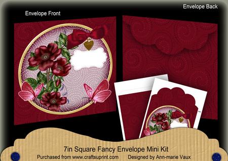 Hot Pink Wild Rose Circle 7x7inch Easy Envelope Mini Kit