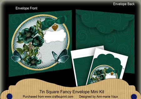 Peacock Wild Rose Circle 7x7inch Easy Envelope Mini Kit
