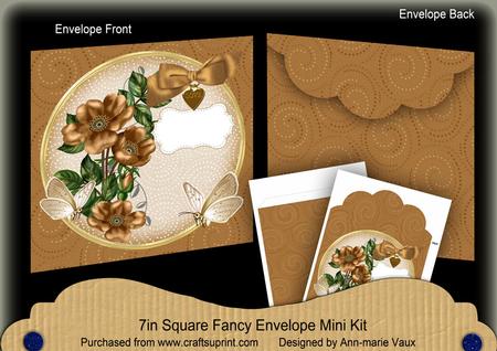 Vintage Tea Wild Rose Circle 7x7inch Easy Envelope Mini Kit