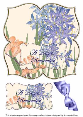 Blue Flowers Day to Remember 8in Large Blooms Fancy Topper