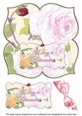 Pink Rose Day to Remember 8in Large Blooms Fancy Topper