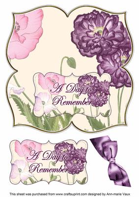Purple Poppy Day to Remember 8in Large Blooms Fancy Topper