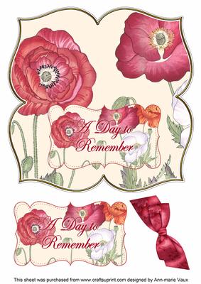 Red Poppy Day to Remember 8in Large Blooms Fancy Topper