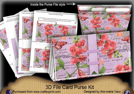 Lilac Sweetpeas 3D File Purse Mini Kit