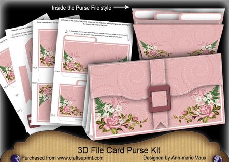 Pink Old Rose 3D File Purse Mini Kit