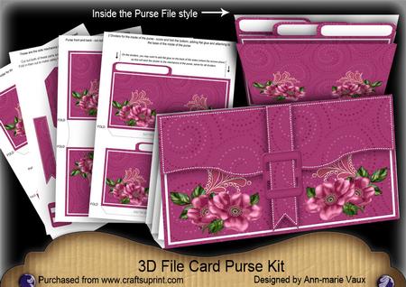 Cerise Wild Rose 3D File Purse Mini Kit