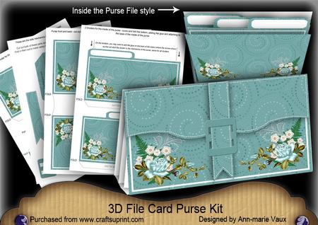 Dteal Old Roses 3D File Purse Mini Kit
