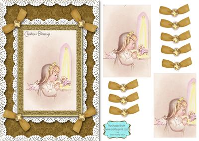 Christmas Prayers A5 Lace N Bows Card Front Step by Step