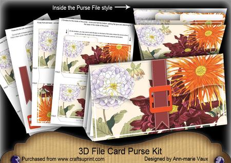 Dahlia Big Blooms 3D File Purse Mini Kit
