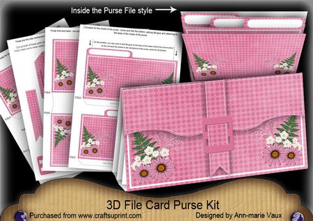 Cerise Daisy 3D File Purse Mini Kit