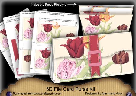Tulips Big Blooms 3D File Purse Mini Kit