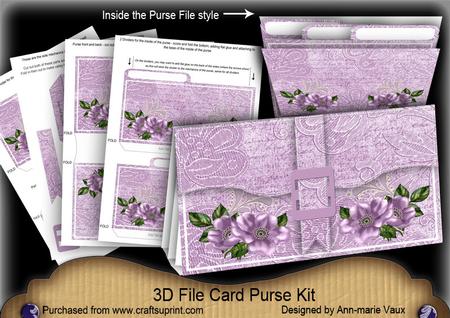 Lilac Wild Rose 3D File Purse Mini Kit
