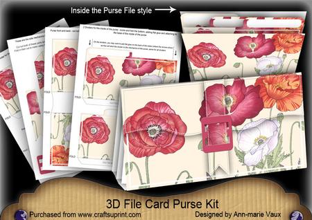 Poppy1 Big Blooms 3D File Purse Mini Kit