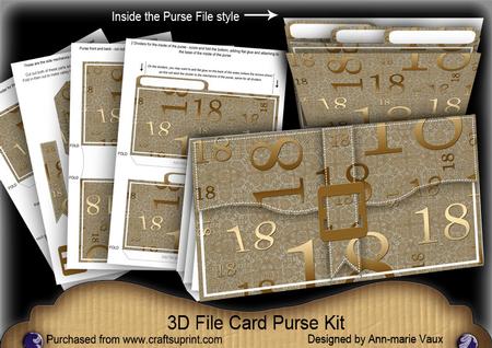 Bronze 18th Birthday 3D File Purse Mini Kit