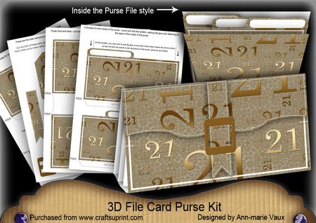 Bronze 21st Birthday 3D File Purse Mini Kit