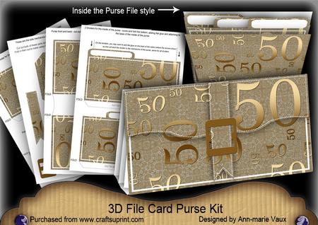 Bronze 50th Birthday 3D File Purse Mini Kit