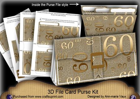 Bronze 60th Birthday 3D File Purse Mini Kit