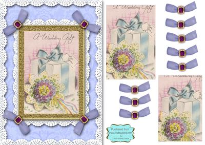 Wedding Gift A5 Lace N Bows Card Front Step by Step