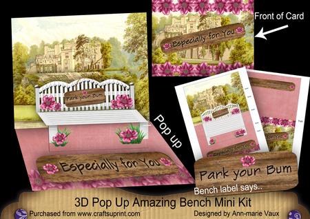 Pink Rose Especially for You 3D Pop-up Bench Mini Kit