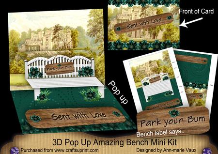 Peacock Rose Sent with Love 3D Pop-up Bench Mini Kit