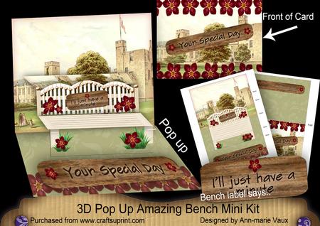 Red Forget Me Knot Special Day 3D Pop-up Bench Mini Kit