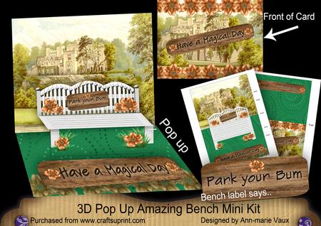 Peach Rose Magical Day 3D Pop-up Bench Mini Kit