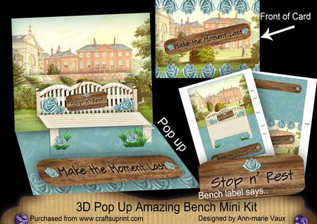 Teal Roses Make Moment Last 3D Pop-up Bench Mini Kit