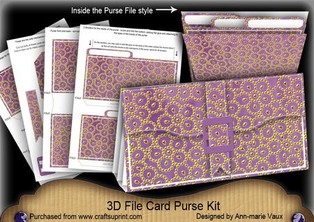 Purple Gold Bead 3D File Purse Mini Kit