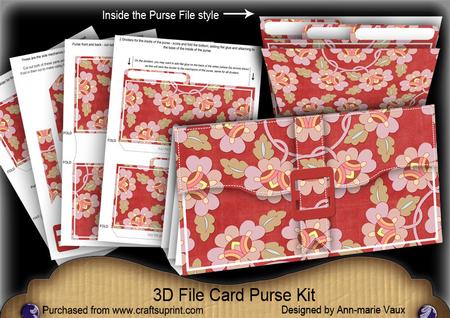 Red Lotus Oriental 3D File Purse Mini Kit