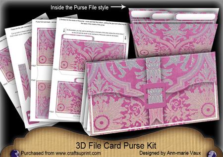 Cerise Silver Regal 3D File Purse Mini Kit