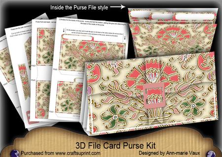 Pink Cloisonne Enamel 3D File Purse Mini Kit