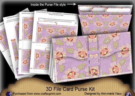 Lilac Oriental Lotus 3D File Purse Mini Kit