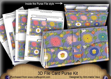 Blue Oriental Multi Gold 3D File Purse Mini Kit