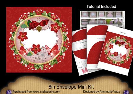Red Forget Me Knot Doily 8in Envelope Mini Kit