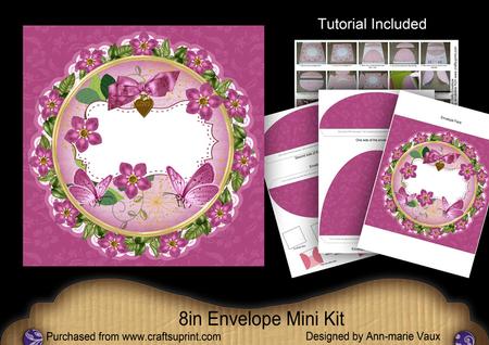 Cerise Forget Me Knot Doily 8in Envelope Mini Kit