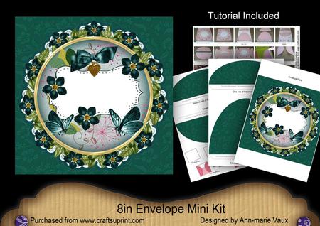 Peacock Forget Me Knot Doily 8in Envelope Mini Kit