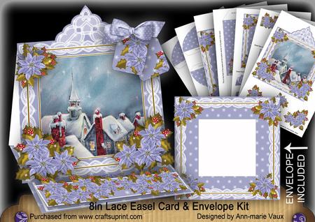 The Rooftops Lace Top Easel Card & Envelope Kit