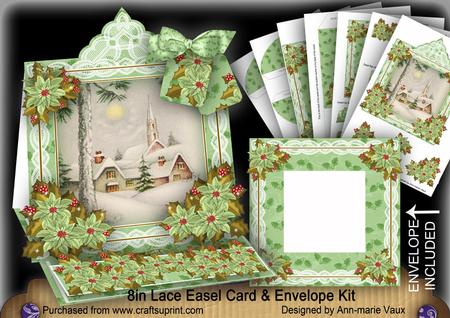 Winter Pub Lace Top Easel Card & Envelope Kit