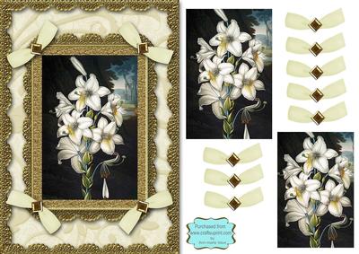 White Lily A5 Lace N Bows Card Front Step by Step
