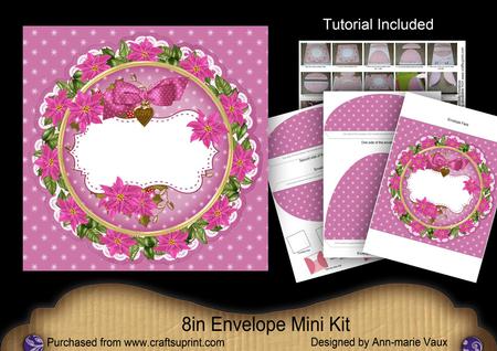Cerise Christmas Poinsettia Doily 8in Envelope Mini Kit