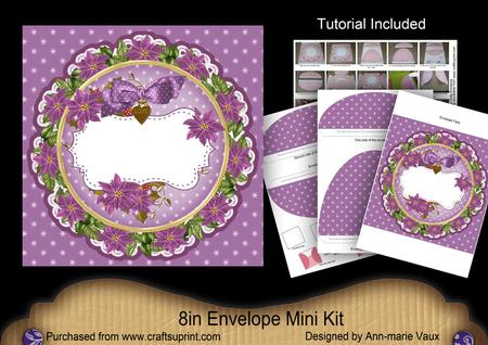 Purple Christmas Poinsettia Doily 8in Envelope Mini Kit