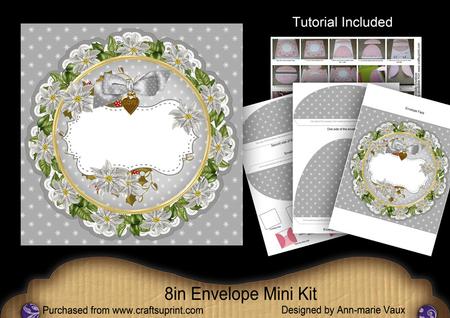 Silver Christmas Poinsettia Doily 8in Envelope Mini Kit