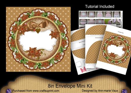 Tea Christmas Poinsettia Doily 8in Envelope Mini Kit