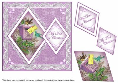 Lilac Postbox My Dad 7in Double Diamond Topper
