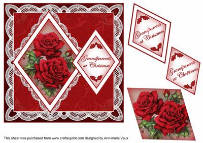 Christmas Roses My Grandparents 7in Double Diamond Topper