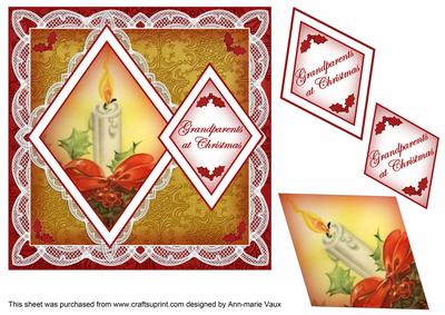 Single Candle My Grandparents 7in Double Diamond Topper