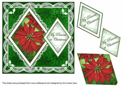 Poinsettia My Parents 7in Double Diamond Topper
