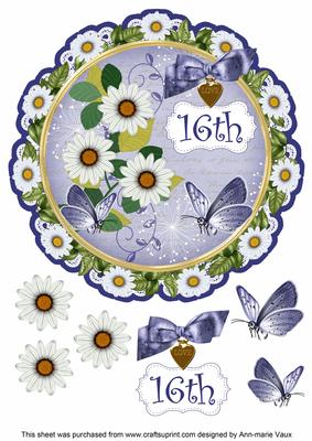 Classic Daisy 16th 8in Doily Decoupage Topper